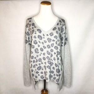 Express Grey Leopard Print Sweater S